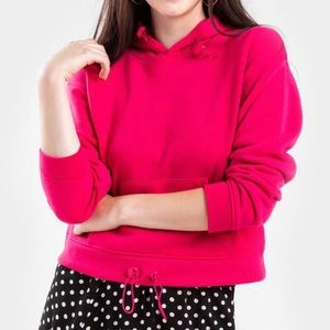 Full circle barbiecore cropped sweatshirt
